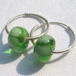 green "harvest" small hoop earrings green "harvest" small hoop earrings
