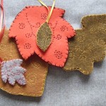 embroidered leaves
