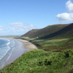 looking down to Rhossili beach