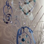 blue bead & wire decorations