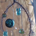 blue bead & wire decorations