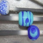 blue beads soaking in water