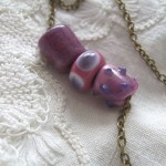 purple & pink "harvest" bead necklace
