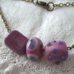 purple & pink "harvest" bead necklace