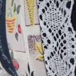 detail of vintage fabric & cotton lace detail of vintage fabric & cotton lace
