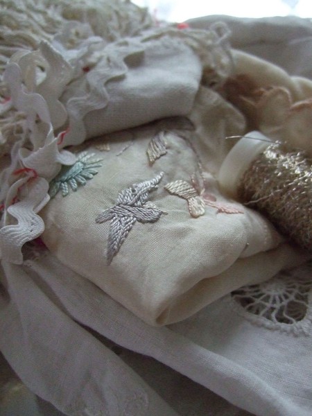 vintage fabrics & silver thread
