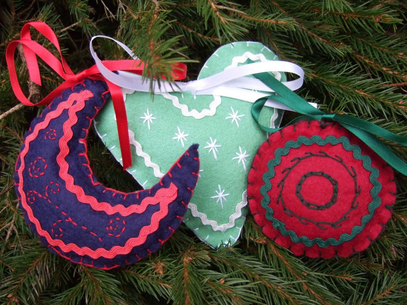 embroidered baubles