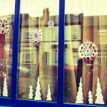 cut out snowflakes & fir trees