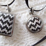 black & white chevron pendants